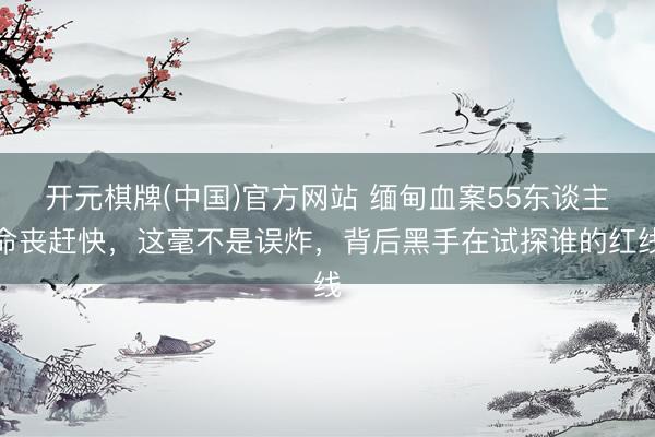 开元棋牌(中国)官方网站 缅甸血案55东谈主命丧赶快，这毫不是误炸，背后黑手在试探谁的红线